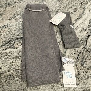 Gray Scarf + Head Band Set